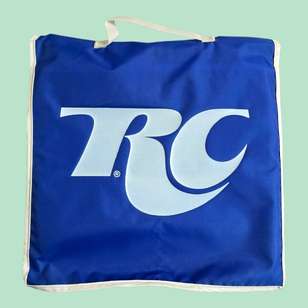 Royal Crown RC Cola Stadium Bleacher Seat Pad Cushion Blue w/ Handle & Pockets